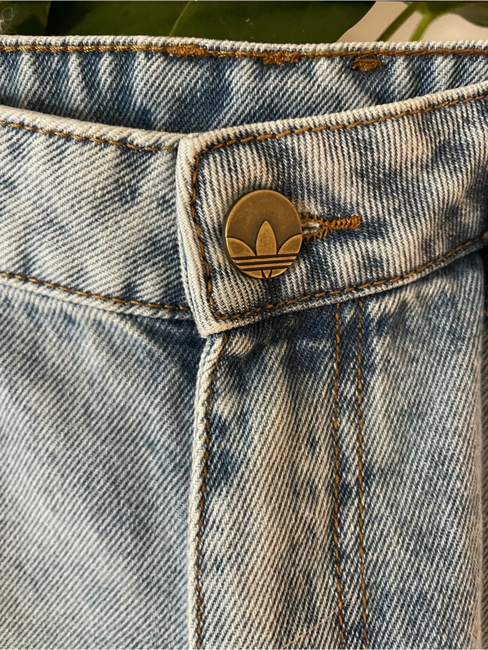 ADIDAS Washed Blue Wide-Leg Jeans with 3 Stripes - Picture 7 of 11
